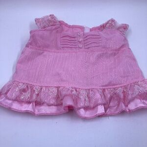 Build a Bear Pink Lace Top Rhinestone Iridescent Accents